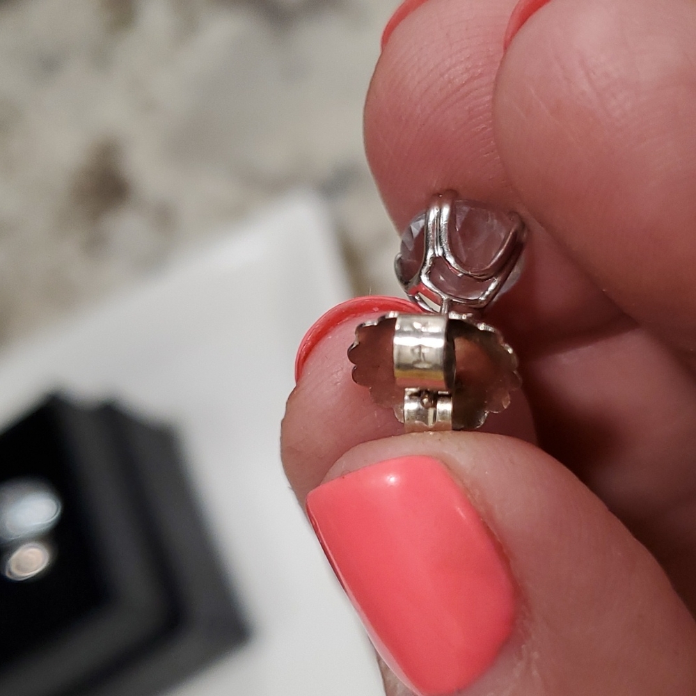 Aquamarine 14k white gold studs From Macy's - Picture 5 of 10
